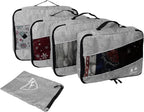 5 Set Packing Cubes for Travel Large Suitcase Luggage Organizer Bags Travel Accessories Vacation 4 Cubes 1 Laundry Pouch Bag