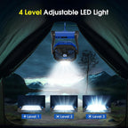 Portable Rechargeable Fan, 20000Mah Cordless Battery Powered Camping Fans | with LED Lantern Operated Outdoor Ventiladores for Travel Tent Camp Fishing Office Home Essentials Blue