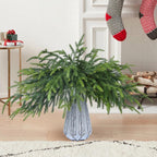 36 Pcs Christmas Greenery Pines Branch Pine Branches Artificial Green Pine Stem - Real Touch for Vase DIY Crafts Flower Arrangement Home Indoor Christmas Decor(18 Inch)