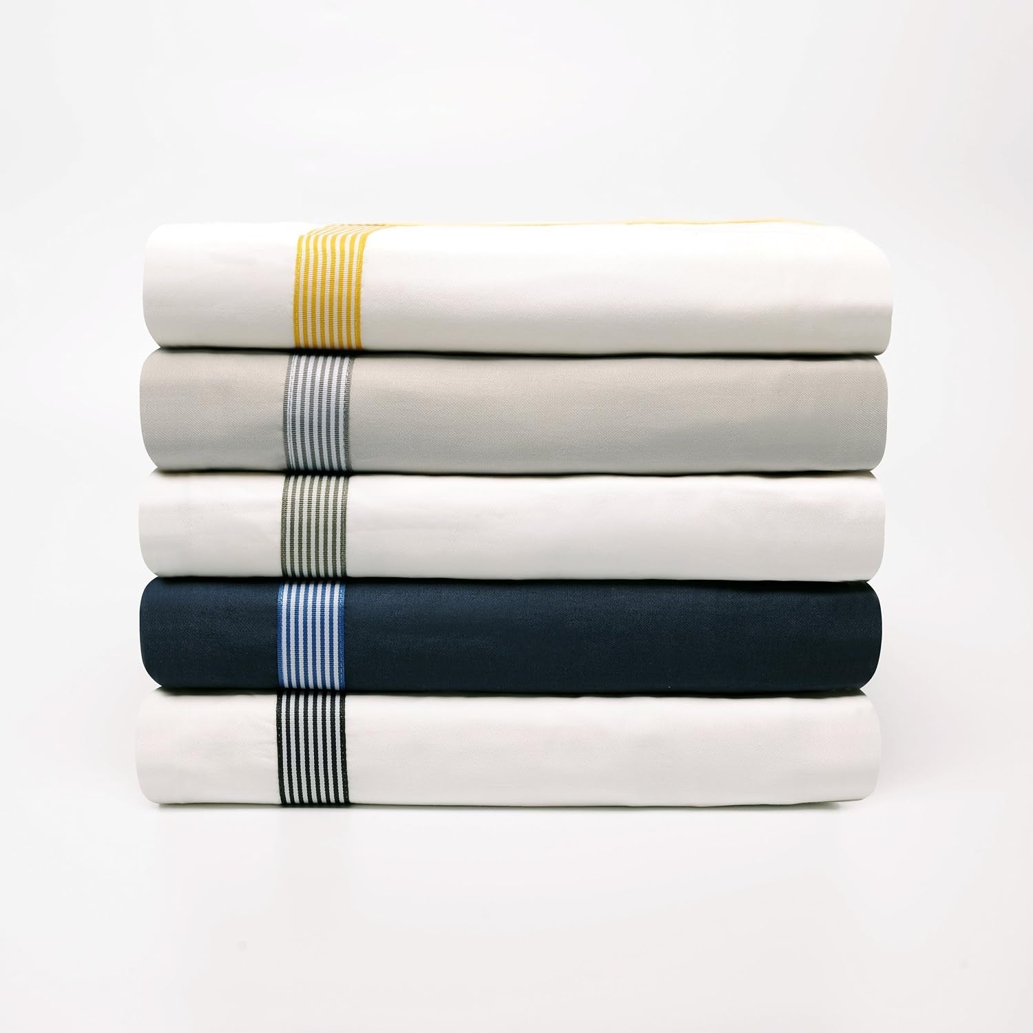 Miller Cotton 300 TC Duvet Cover Set, Soft Comforter Covers, Bedroom Essentials, Coastal Striped, Includes 1 Duvet Cover with Button Closure, 2 Pillow Shams, Full/Queen, Navy Blue - Navy Blue