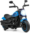 Ride on Motorcycle, 6V Toddler Motorcycle with LED Light, Music, Foot Pedal, Forward/Backward, Soft Start, 3-Wheel Battery Powered Electric Motorcycle for Kids, Gift for Boys Girls (Blue)