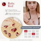Wish Stone Pendant Necklace with Birthstone Crystal, 18K Rose Gold Plated/Silvertone, 18" + 2"