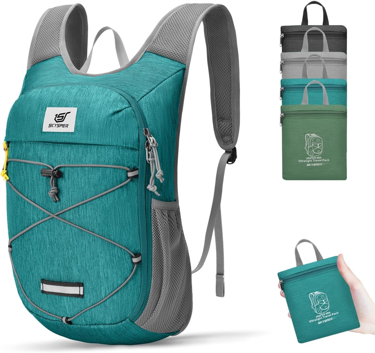 Foldable Hiking Backpack - 10L/15L Small Lightweight Daypack Breathable Travel Backpacks