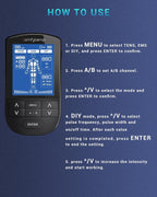 TENS Unit Muscle Stimulator for Pain Relief Therapy, TENS Machine with 24 Modes and DIY, Dual Channel EMS Unit, Pulse Muscle Massager for Back, Shoulder, Sciatica, Knee, 10 Electrode Pads