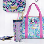 Lilly Pulitzer Insulated Lunch Bag, Cabana Cocktail | Cute Lunch Cooler Tote for Women, Mini Cooler with Zipper Closure, Exterior Pocket, Flat Base, and Handle Straps
