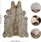 Oversized Cheetah Print Rug, Large Leopard Rug 6.2X8.2 Feet Faux Animal Print Skin Cheetah Area Rug for Bedroom Living Room Animal Fur Hide Rustic Antelope Deer Multicolor