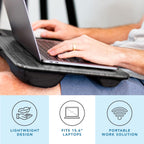 Home Office Lap Desk – Gray Woodgrain, Fits 15.6” Laptops
