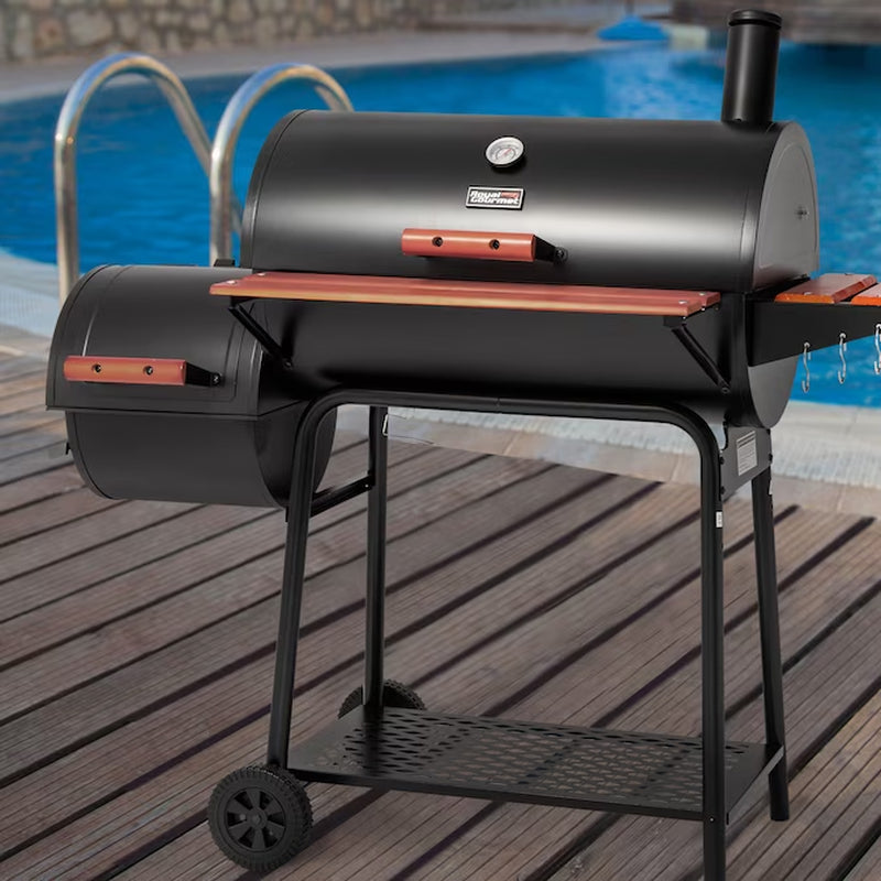 30-In W Black Barrel Charcoal Grill