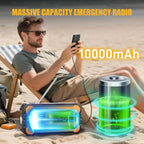 Hand Crank Emergency Radio 10000Mah Weather Radio with AM/FM/NOAA, Orange | Emergency Weather Radio with Solar Prower SOS Phone Charging LED Flashlight, Survival Gear for Outdoor Home Emergencies Kits