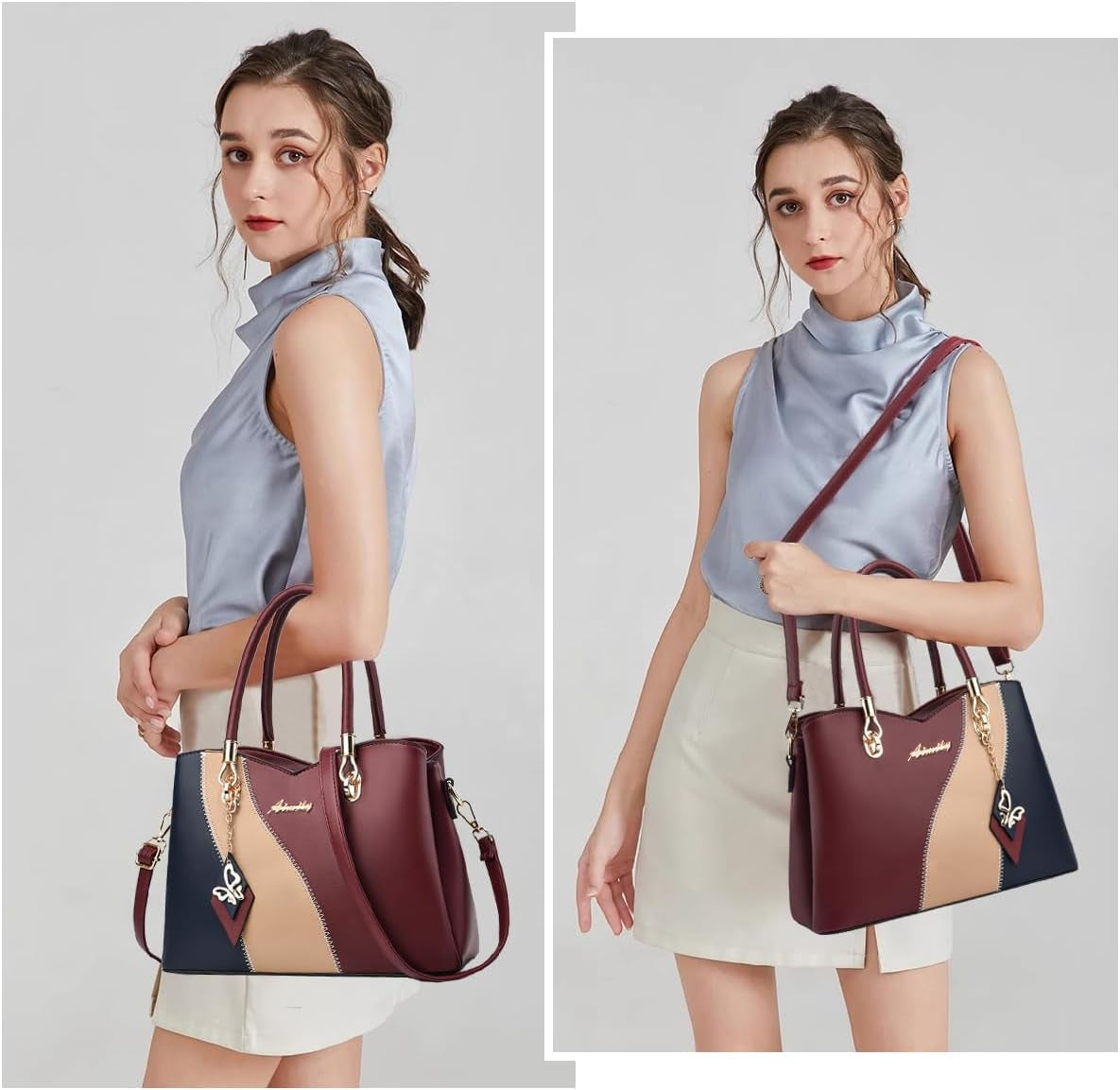 Purses and Handbags for Women Tote PU Leather Ladies Satchel Top Handle Crossbody Shoulder Bag | PU Leather