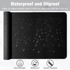 Desk Pad, 35.5" X 17" PU Leather Desk Mat, XXL Extended Mouse Pad, Waterproof Desktop Blotter Protector, Non-Slip Ultra Thin Large Laptop Keyboard Writing Mat for Office Home, Black
