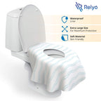 Disposable Toilet Seat Cover for Travel – 20 Pack with Covers Wrapped in Sets of 2, Non-Flushable Liners, Fits Most Seats – Kids, Toddlers, Adults (Waves, 20)