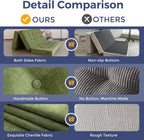 6" Folding Sofa Bed for Floor, Tufted Tri-Fold Floor Mattress with Chenille Fabric, Twin Size Portable Sofa Couch Guest Mat for Adults, Foldable Topper for Camping, Green, 35.4"X75"