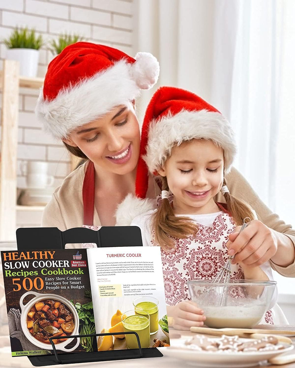 1PC Desk Book Stand Metal Reading Rest Book Holder, Cookbook Holder | Adjustable Documents Holder Portable Sturdy Bookstands for Recipes Textbooks Tablet Music Books with Page Clips (Black)