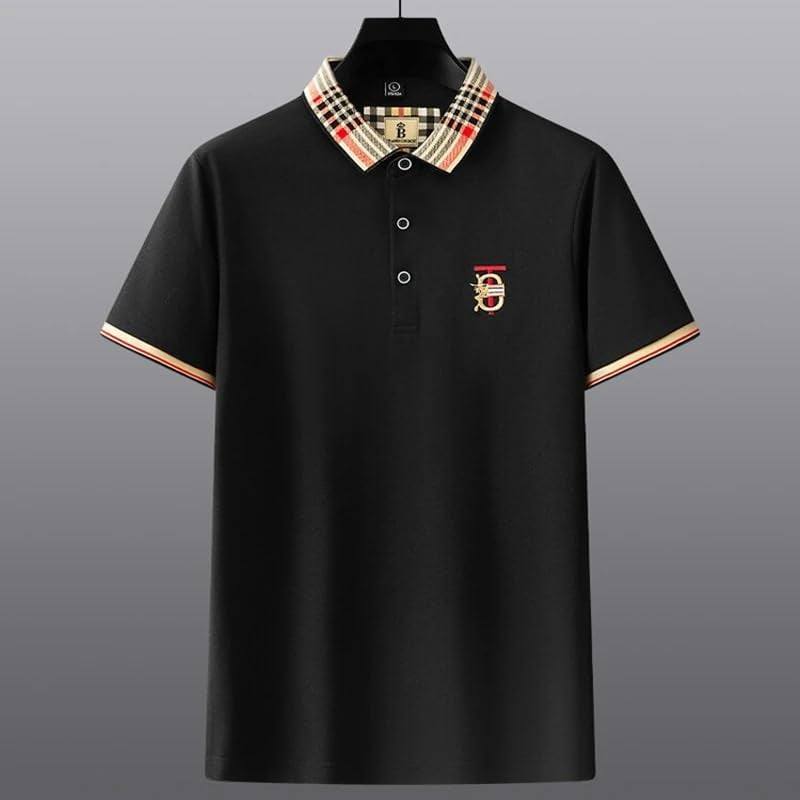 Short Sleeve Shirt Men'S Summer Lapel Top Embroidery Casual Business T-Shirt
