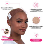 Wigrip, the Original Comfort Grip Band, Adjustable Wig Band for Tension-Free Glueless Wig, Nonslip Wig Headband, Tension-Free, One Size Fits All, Tan