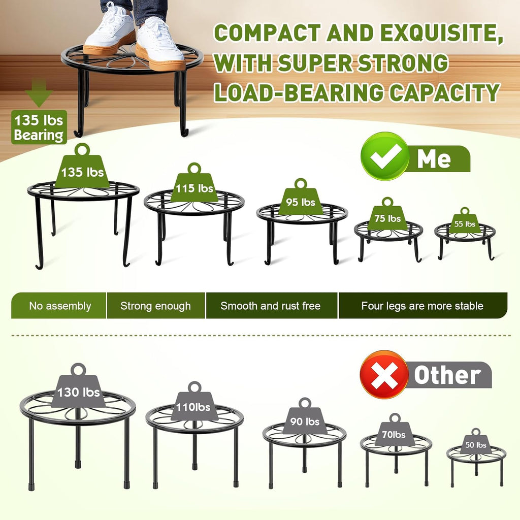 10 Pack Plant Stand, Metal Plant Stands for Outdoor Indoor Plants, Heavy Duty Plant Stands for Multiple Plant, Anti-Rust Iron Plant Pot Shelffor Planter, Potted Plant Holder for Garden Home