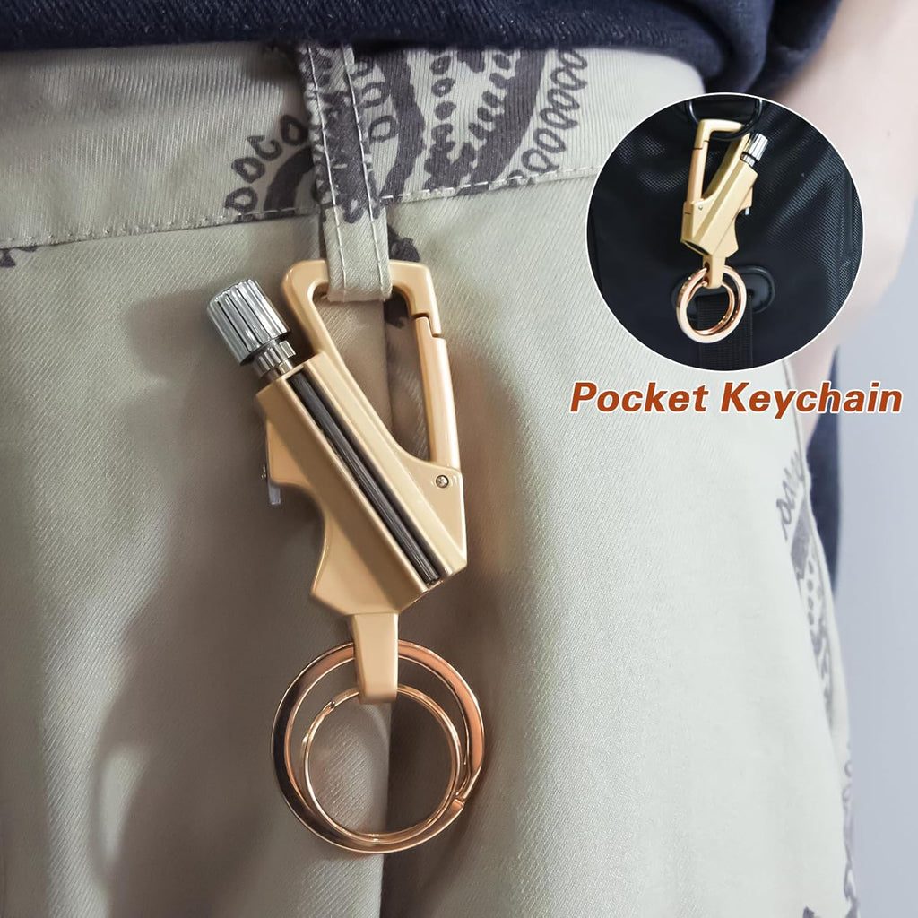 2 Pack Permanent Match Infinity Lighter, Permanent Match Infinity Lighter with Multitool Keychain Bottle Opener, Keychain Multitool for Camping & Hiking, Gift for Man