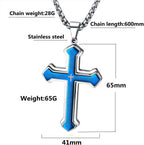 Men'S Cross Pendant Necklace Large Stainless Steel Cross Pendant Necklace for Men Women