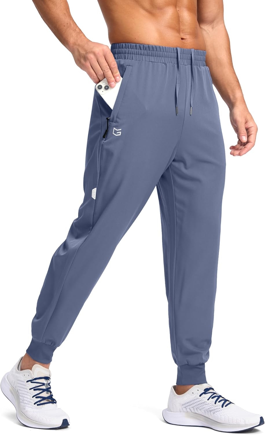 Men'S Joggers with Zipper Pockets Lightweight Athletic Workout Pants Quick Dry Sweatpants for Men Running Hiking