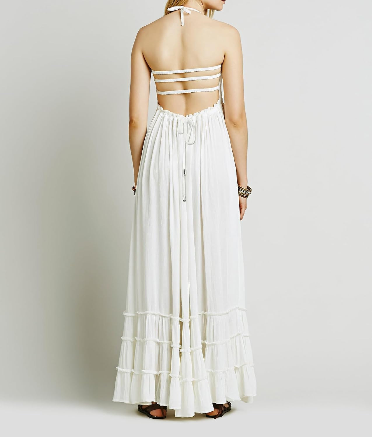 Womens Summer Boho Sexy Backless Long Dresses