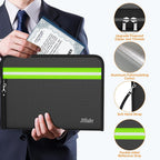 6400℉ Fireproof Document Bag, Money Bag Storage, 15” X 11”, Black | Water-Resistant, Document Protector Holder with Zipper,12 Layers, Insulated Safe Bag for Documents,Passports,Cash,Valuables
