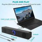 Computer Speakers, USB-A Powered PC Speakers Wired Stereo Desktop Speakers with 3.5Mm AUX Audio Plug (No Bluetooth) for Computer, Desktop, Laptop, PC [2026 Version]
