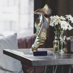 Abstract Statues Silence Is Gold Decorative Objects (Silver) | Modern and Simple Resin Figurine,Desk Decoration for Office Home Piano Decor