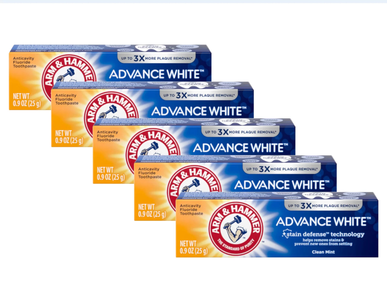 Advance White Toothpaste, Travel Size (0.9Oz) - Pack of 5