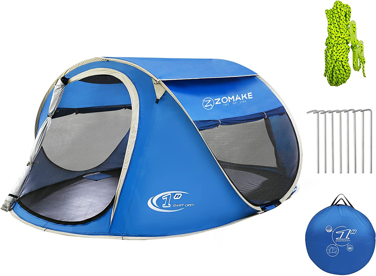 Easy Pop up Tent 2-4 Person Waterproof - Pop-Up Camping Tents Automatic Tent Throw Pop up Instant Flip Pop Tent for Camping,By ZOAMKE