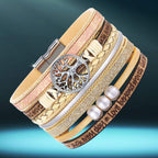 Inspirational Tree of Life Boho Leather Wrap Bangle Bracelets for Women, Teen Girl Gifts Trendy Stuff, Fashion Accessories Jewelry Gifts for Women Girls