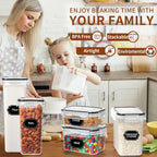 Airtight Food Storage Containers with Lids, 12PCS Plastic Kitchen Storage Containers for Pantry Organizers and Storage - Cereal, Rice, Flour and Sugar Containers with Labels & Marker