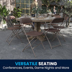 Hercules Series Plastic Folding Chair - Brown - 4 Pack 650LB Weight Capacity Comfortable Event Chair-Lightweight Folding Chair