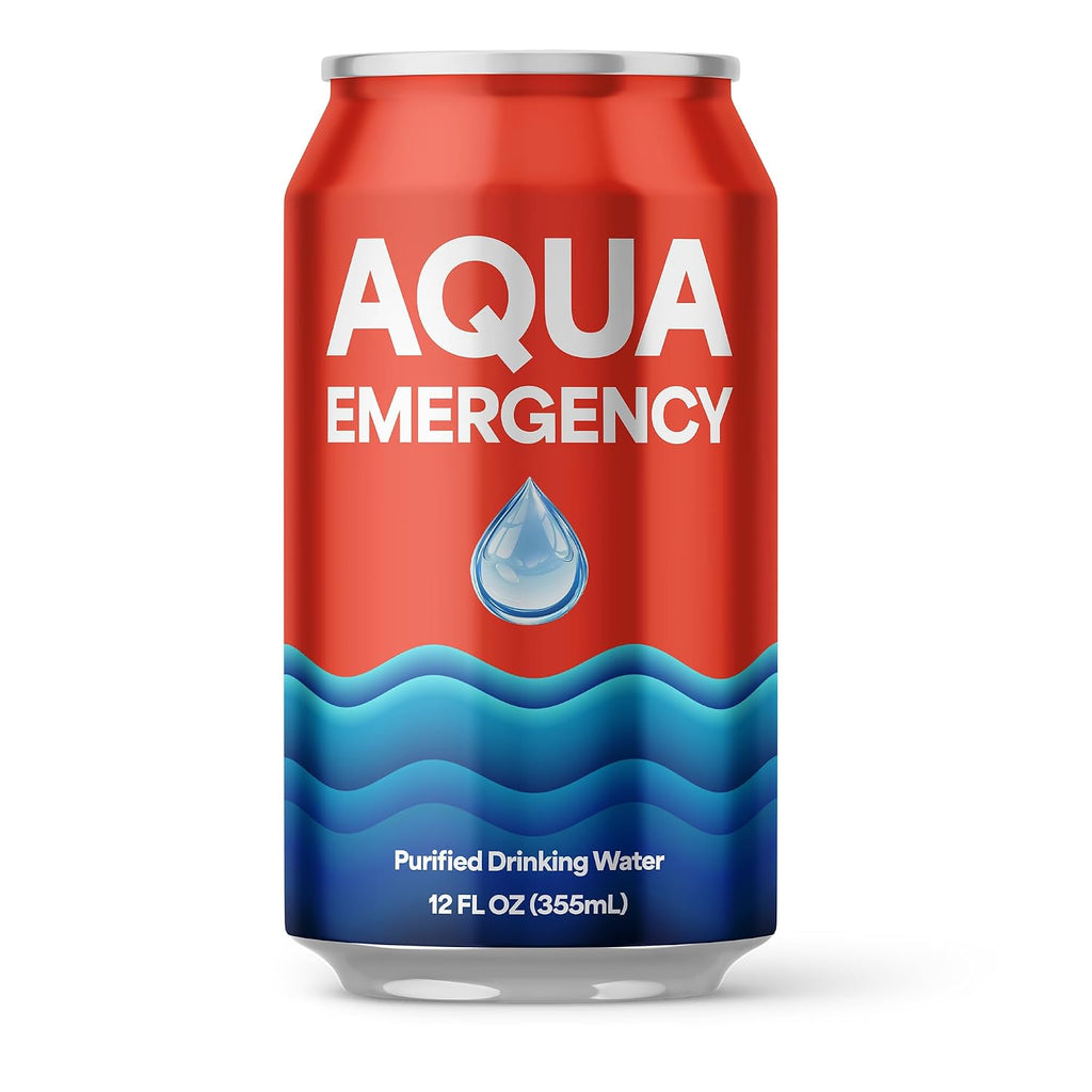 Drinking Canned Water- (24 Cans) 12 Fl Oz (50 Years) Shelf Life for Everyday Hydration, Emergency, Survival Use-Purified via Reverse Osmosis | Plant-Based, BPA Free, Eco-Friendly Packaging, Made in USA-1 Case