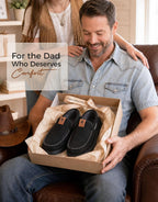 Men'S Suede Memory Foam Moccasin Slippers Warm Lining House Shoes | Gifts,Non-Slip,Breathable,Indoor and Outdoor,Lightweight,Supportive,Chic Bow Detail