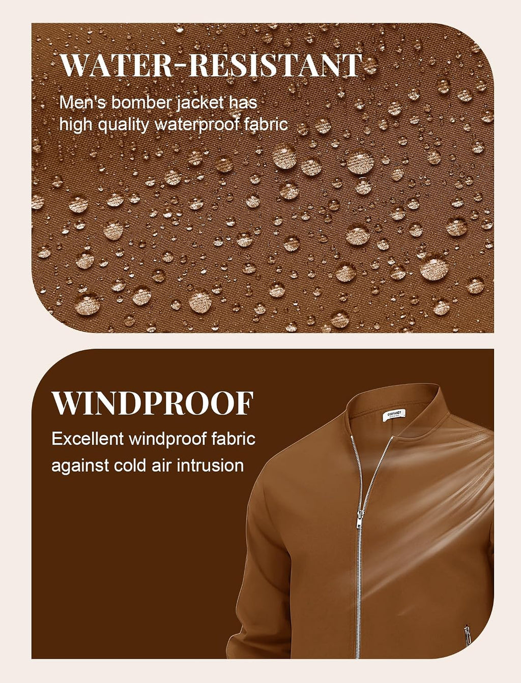 Men Bomber Jacket Lightweight Casual Fashion Stylish Windbreaker | Zip up Bomber Jacket, Water & Wind Proof Jacket with Zip Pocket, Fashion Stylish Lightweight Windbreaker for Spring Fall