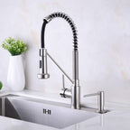 Built in Sink Soap Dispenser, Spot Resist Solid Brass Deck Mounted Kitchen Lotion or Soap Dispenser,Brushed Nickel,Kitchen Sink Soap Dispenser Refill from the Top