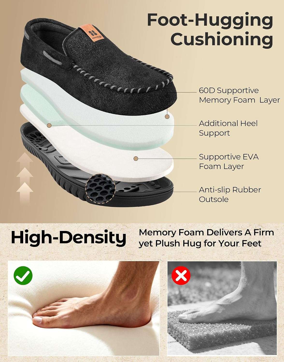 Men'S Suede Memory Foam Moccasin Slippers Warm Lining House Shoes | Gifts,Non-Slip,Breathable,Indoor and Outdoor,Lightweight,Supportive,Chic Bow Detail