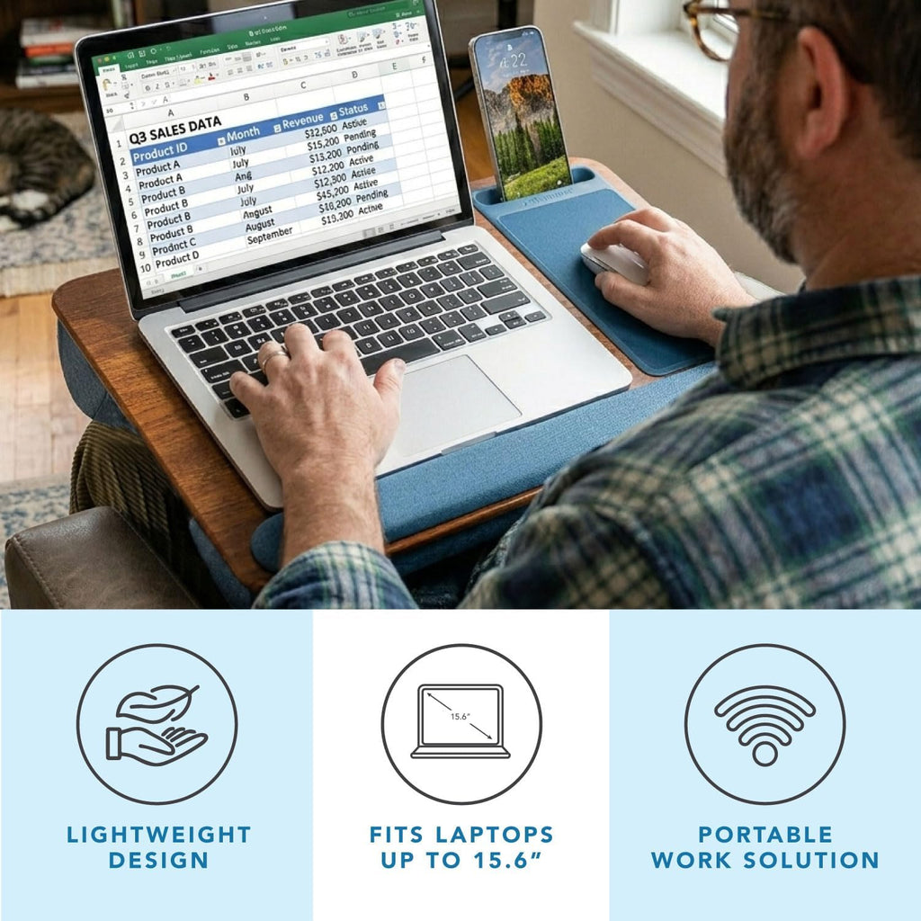 Home Office Pro Lap Desk - Espresso Blue, Fits 15.6” Laptops