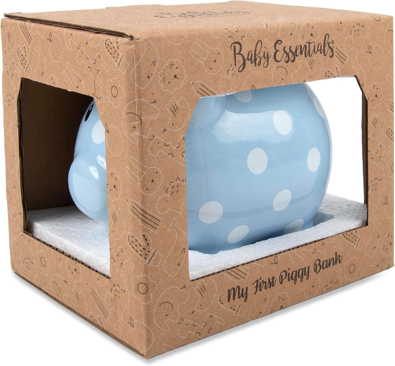 Large Ceramic Piggy Bank for Boys and Girls, Kids Money and Coin Bank, Perfect Baby Nursery Décor, Gift and Newborn Keepsake