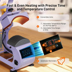 Hat Heat Press Machine, Precise Temp/Timer Control, 6.54"X3.84"Curved Heat Plate, Hat Stretcher, Safety Base, 2 Hat Pad, Glove, Heat Press Heat for Caps, Sublimation, Vinyl, Heat Transfer