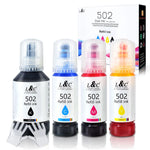 Compatible Epson 502 T502 Refill Ink Bottles Replacement for Ecotank ET-2750 ET-3750 ET-4750 ET-2760 ET-3760 ET-4760 ET-2700 ET-3700 ET-3710 ET-15000 ST-2000 ST-3000 ST-4000 Printer