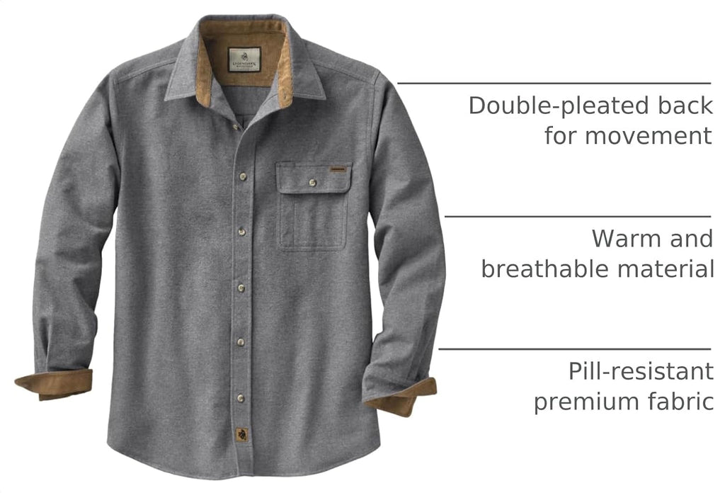 Mens Flannel Long Sleeve Button down 100% Cotton Shirt