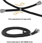 For Iphone 7/8/SE Clear Case Adjustable Shoulder Neck Lanyard Crossbody Strap Phone Cover Women Girls Soft Slim Shockproof Protective Mobile Case for Iphone SE 2020/ Iphone SE 2022 - Black