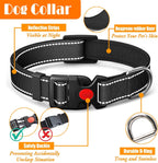 No Pull Dog Harness, Collar & Leash Set | Includes Dog Seat Belt, Collapsible Bowls & Poop Bag Dispenser. Ideal for Training, Walking, Hiking. Fits Small to Large Dogs(Black-L)