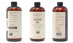 Organic Castor Oil, Cold Pressed & Hexane Free – for Hair & Scalp Care, Eyelashes, Eyebrows & Skin Moisturizing – USDA Certified, Pure & Natural – 16 Fl Oz