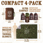 Don’T Die in the Woods – Freakin’ Huge Emergency Blankets [Camo] | Ultralight – Waterproof – Extra Large – Space Blanket Thermal Mylar for Hiking Camping Survival Gear First Aid Kit Essentials