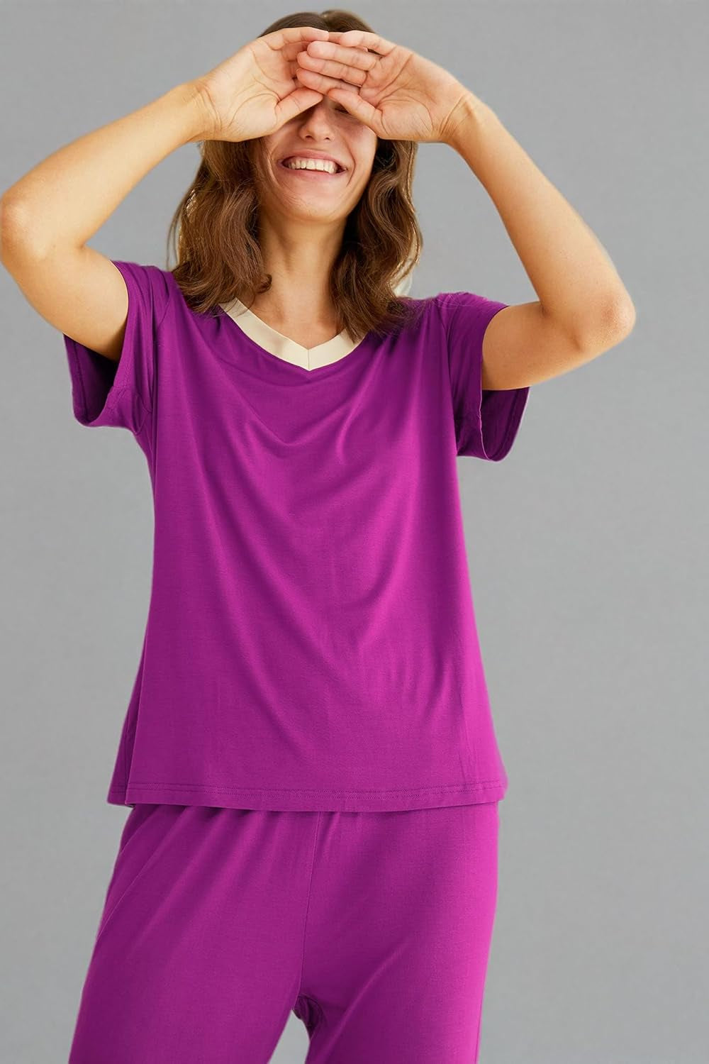 Women'S Sleepwear Tops with Capri Pants Pajama Sets