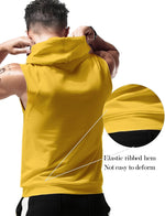 Men'S Workout Hooded Tank Tops Sleeveless Gym Hoodies Bodybuilding Muscle Cut off T-Shirts