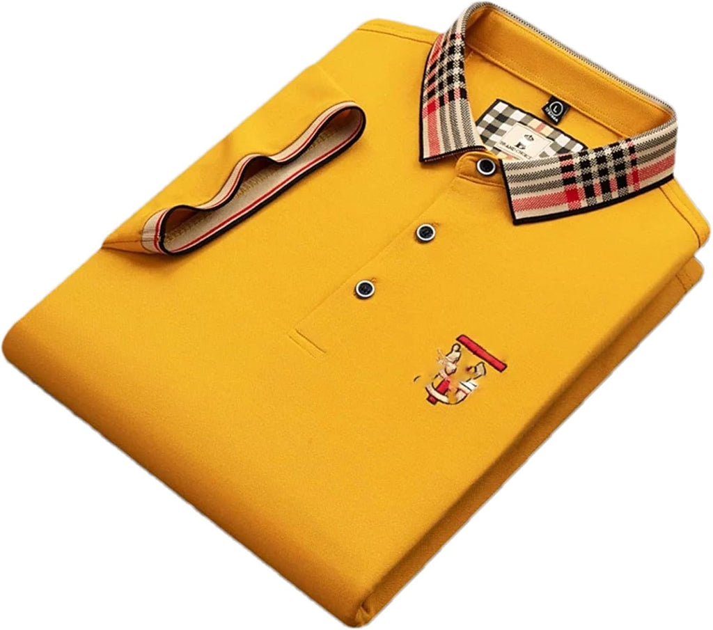 Short Sleeve Shirt Men'S Summer Lapel Top Embroidery Casual Business T-Shirt